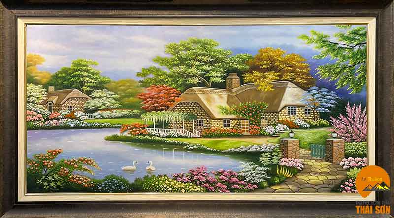 TOP] Bức tranh sơn dầu phong cảnh ngôi nhà hạnh phúc 2021